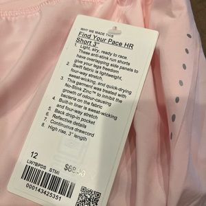 lululemon NWT find your pace short